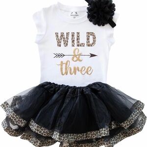 Wild & Three Tutu Outfit 2T